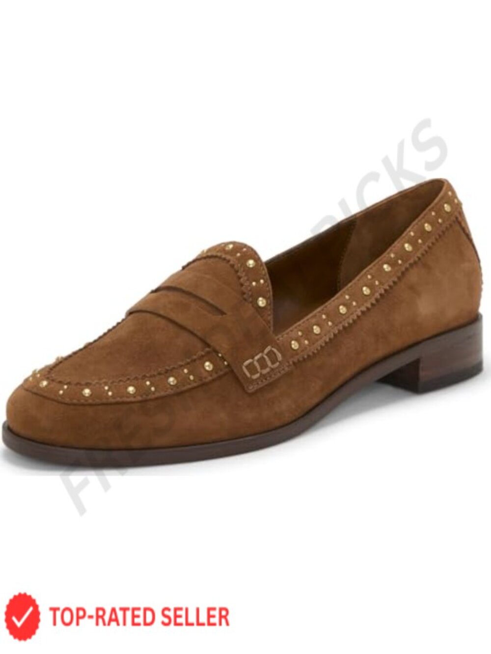 Suede Studded Flat Loafer Almond Toe Business Casual